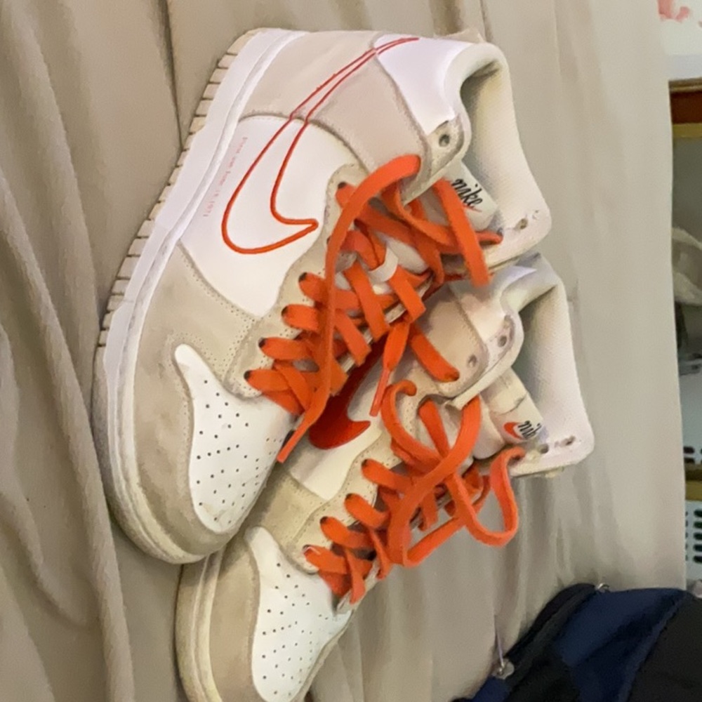 Nike White and Orange Athletic Shoes